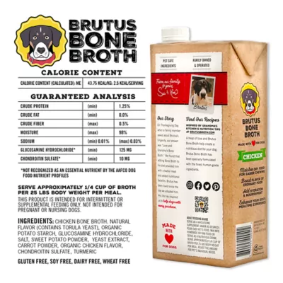 Product Brutus Bone Broth All Life Stage Dog Food Topper - 32 Oz., Chicken
