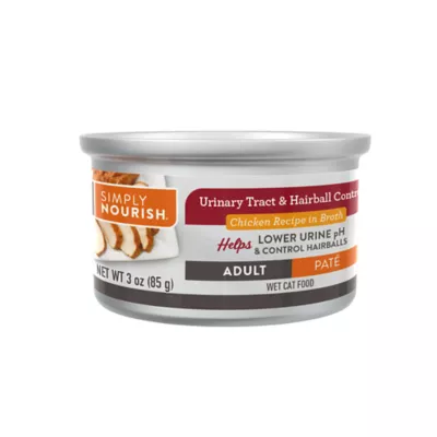 Product Simply Nourish Urinary Tract Health and Hairball Control Adult Cat Food - Natural, 3 OZ