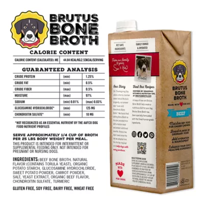 Product Brutus Bone Broth All Life Stage Dog Food Topper - 32 Oz., Beef