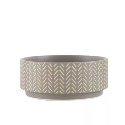 Product Top Paw® Grey Etched Ceramic Dog Bowl