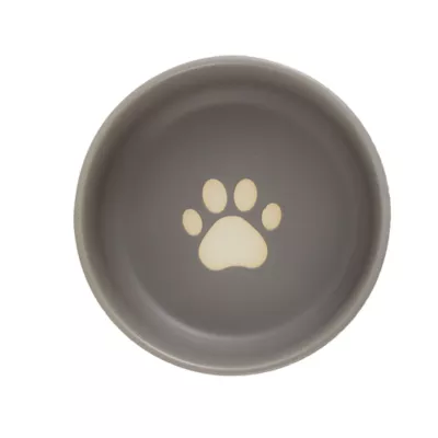 Product Top Paw® Grey Etched Ceramic Dog Bowl