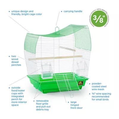Product Prevue Pet Products South Beach Wave Top Bird Cage Lime Green