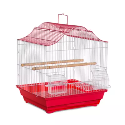 Product Prevue Pet Products Soho Crown Roof Cockatiel Cage Red & White
