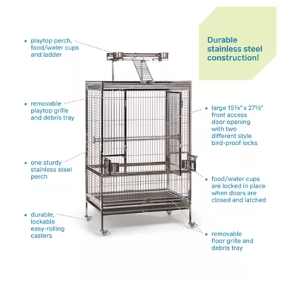 Product Prevue Pet Products Large Stainless Steel Playtop Bird Cage