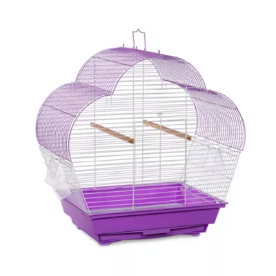 Product Prevue Pet Products Palm Beach Scallop Roof Budgie Cage Purple & White