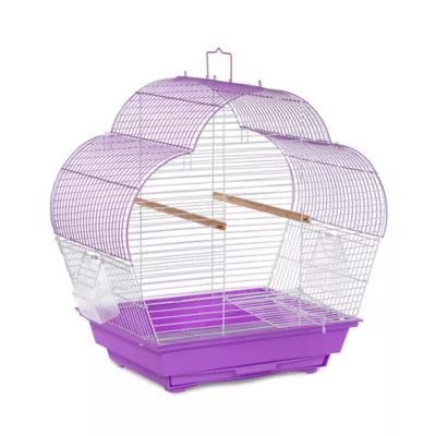 Product Prevue Pet Products Palm Beach Scallop Roof Budgie Cage Purple & White