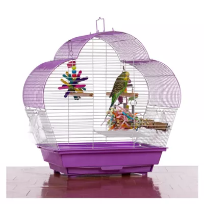 Product Prevue Pet Products Palm Beach Scallop Roof Budgie Cage Purple & White