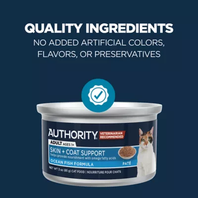 Product Authority Skin + Coat Support Adult Cat Wet Food - Pate, 3 OZ