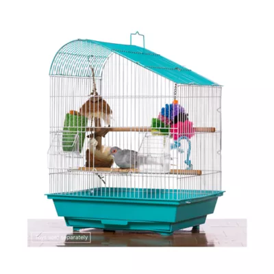 Product Prevue Pet Products Palm Beach Teardrop Roof Budgie Cage Aqua & White