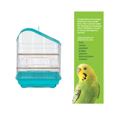 Product Prevue Pet Products Palm Beach Teardrop Roof Budgie Cage Aqua & White