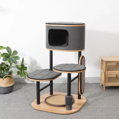 Product PetPals 37-in Starbz Industrial 4-Level Cat Tree with Condo, Grey