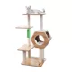 Product PetPals 44-in Wagon Style Wooden 4-Level Cat Tree with Condo, Beige