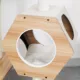 Product PetPals 44-in Wagon Style Wooden 4-Level Cat Tree with Condo, Beige