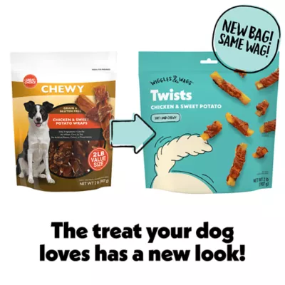 Product Wiggles & Wags Chicken & Sweet Potato Twists Dog Treats