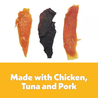 Product Wiggles & Wags Chicken, Tuna & Pork Jerky Cuts Dog Treats 16 OZ