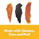 Product Wiggles & Wags Chicken, Tuna & Pork Jerky Cuts Dog Treats 16 OZ