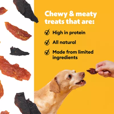 Product Wiggles & Wags Chicken, Tuna & Pork Jerky Cuts Dog Treats 16 OZ