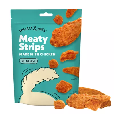 Product Wiggles & Wags Chicken Meaty Strips Dog Treats 12 OZ