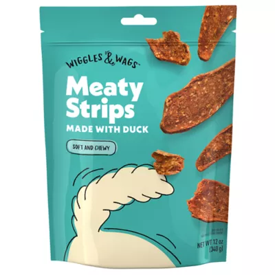 Product Wiggles & Wags Duck Meaty Strips Dog Treats 12 OZ