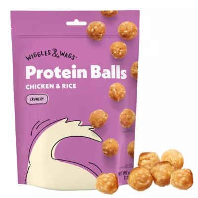 Product Wiggles & Wags Chicken & Rice Protein Balls Dog Treats 6 OZ