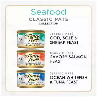 Product Fancy Feast®  All Life Stages Cat Wet Food - Classic Pate, Seafood, Variety Pack, 3 OZ