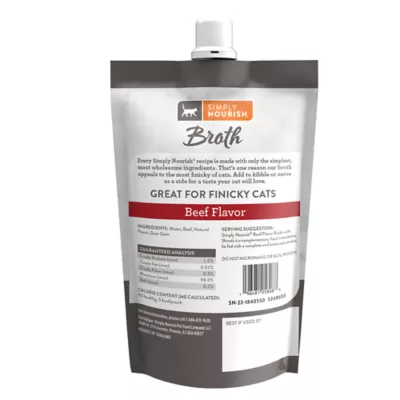 Product Simply Nourish Natural Cat Food Topper - Broth with Shreds, 1.4 oz