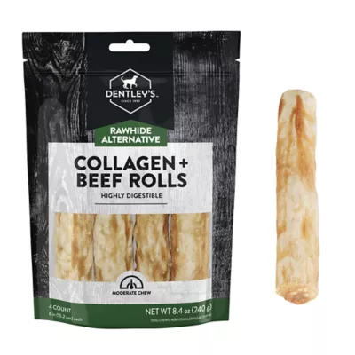 Product Dentley's Rawhide Alternative Collagen Rolls 4 Count 8.4 OZ