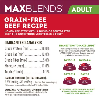 Product Only Natural Pet Max Blends Dehydrated Food - Grain Free Beef Recipe