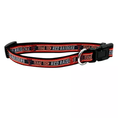 Product Pets First NCAA Texas Tech Satin Dog Collar