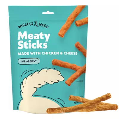 Product Wiggles & Wags Chicken & Cheese Meaty Sticks Dog Treats 6 OZ