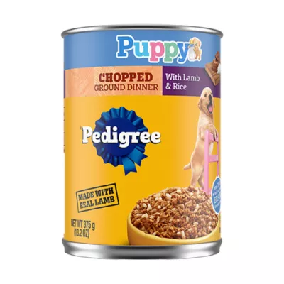 Product Pedigree Chopped Ground Dinner Puppy Wet Dog Food, Lamb & Rice, 13.2 oz. Can