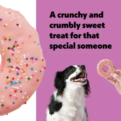 Product Wiggles & Wags Pink Donut Decorated Cookie Dog Treat 1.73 oz