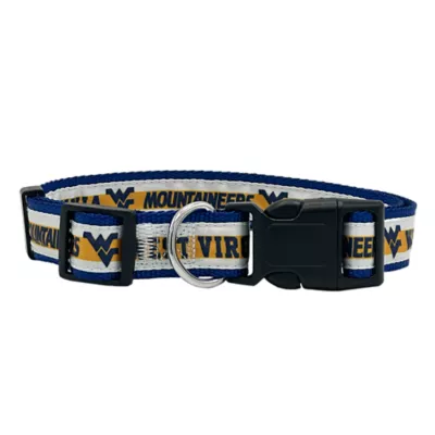 Product Pets First NCAA West Virginia Satin Dog Collar