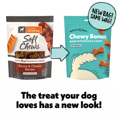 Product Wiggles & Wags Chewy Bones Bacon and Cheese 6 OZ