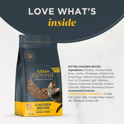 Product Reveal Kitten Food - Grain Free, Limited Ingredient, 2.5 Lbs