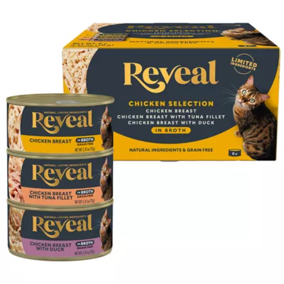 Product Reveal Chicken Selection Adult Wet Cat Food - Grain Free, In Broth, 8 Ct