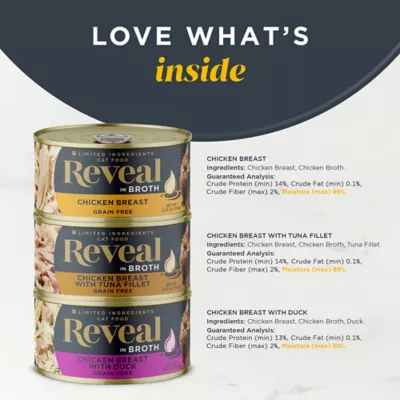 Product Reveal Chicken Selection Adult Wet Cat Food - Grain Free, In Broth, 8 Ct