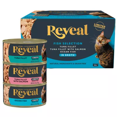 Product Reveal Fish Selection Adult Wet Cat Food - Grain Free, In Broth, 8 Ct