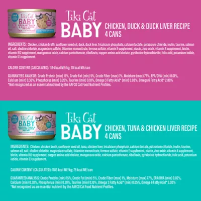 Product Tiki Cat Baby Kitten Food Favorites Grain Free, High Protein, 24 Ct Variety Pack