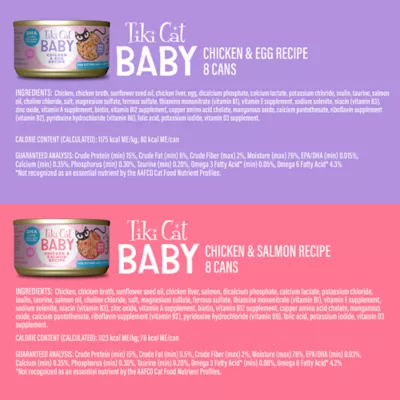 Product Tiki Cat Baby Kitten Food Favorites Grain Free, High Protein, 24 Ct Variety Pack