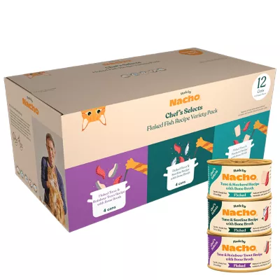 Product Made by Nacho Chef's Selects - Flaked Adult Cat Food, 12 Ct Variety Pack, 36 OZ