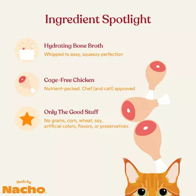 Product Made by Nacho Cat Treat - Lickable Mousse with Bone Broth, 0.5 OZ