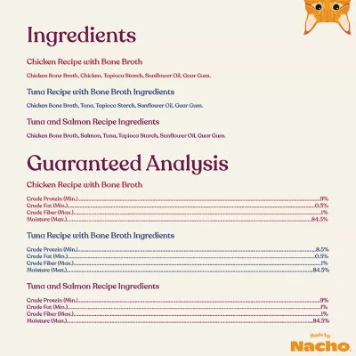 Product Made by Nacho Cat Treat - Lickable Mousse with Bone Broth, 12 Ct Variety Pack, 6 OZ