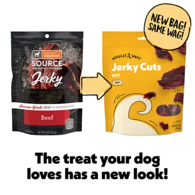 Product Wiggles & Wags Beef Jerky Cuts Dog Treats 8 OZ