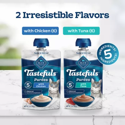 Product Blue Buffalo Tastefuls Purees Adult Cat Food Topper - 12 Count Multipack, 36 OZ
