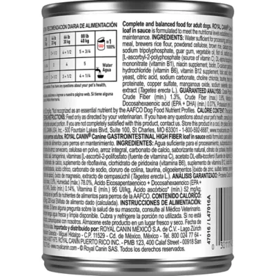 Product Royal Canin Veterinary Diet Gastrointestinal Loaf in Sauce Adult Wet Dog Food - High Fiber, 13.5 oz