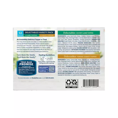 Product Blue Buffalo Delectables Variety Pack Adult Dog Food Topper - Lamb & Turkey, 3 oz, 12 Count