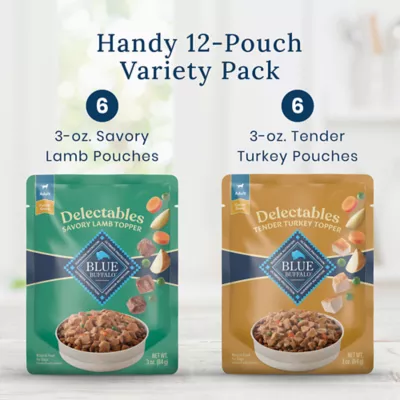 Product Blue Buffalo Delectables Variety Pack Adult Dog Food Topper - Lamb & Turkey, 3 oz, 12 Count