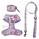 Product Sassy Woof Barbie Closet Goals Dog Harness, Leash and Waste Bag Holder Bundle