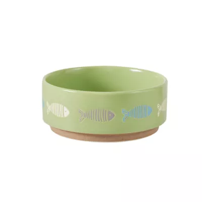 Product Whisker City® Green Fish Ceramic Cat Bowl